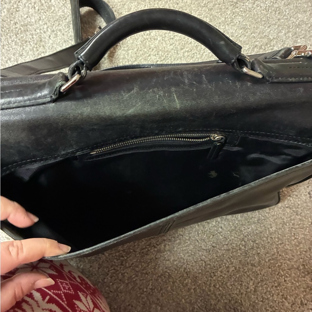 Coach Black Leather Messenger Bag - Picture 8 of 12